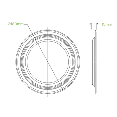 18cm / 7" Round Plant Fibre Plates- 1000/Carton