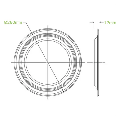 25cm / 10" Round Plant Fibre Plates- 500/Carton