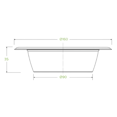 390ml / 12 oz White BioCane Bowls- 1000/Carton