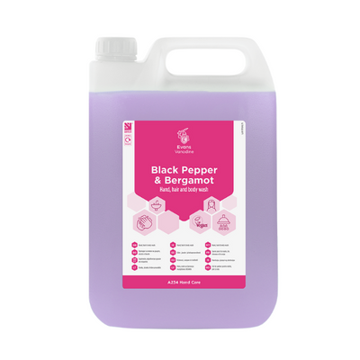 Black Pepper & Bergamot Luxury Hand Wash 5L - Premium Designer Scented Liquid Soap for High-End Washrooms, Spas, and Hospitality.