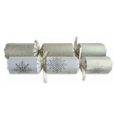 Christmas Crackers 12" Snowflake Sparkle Silver x 50