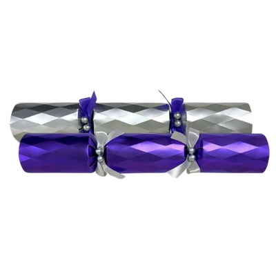 Christmas Crackers 14" Purple Silver Diamond x 25