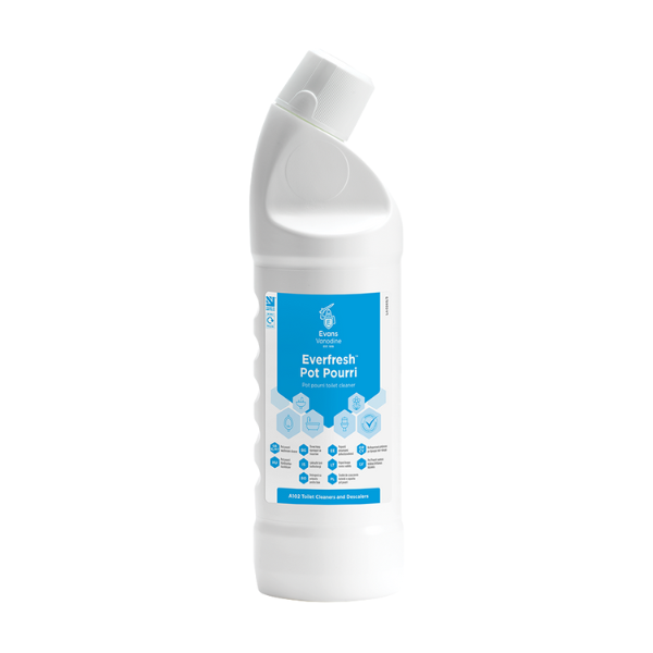 Evans Everfresh 1 Litre Pot Pourri Washroom Cleaner - pH Neutral Toilet and Surface Cleaner with Long-Lasting Fragrance for Professional Cleaning.