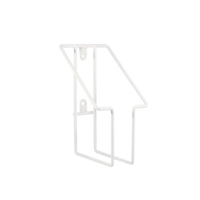 Evans Vanodine D023AEV single wall mounted bracket for 1L e:dose dosing bottle, white plastic coated metal for chemical safety and COSHH compliance, supplied by Vertella Lancaster.