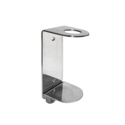 Evans Vanodine D021AEV single stainless steel wall bracket for 500ml pump bottles, secure locking system and polished finish for executive washrooms, supplied by Vertella.