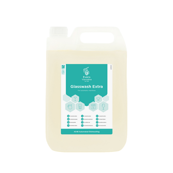 Evans Glasswash Extra 5ltr | Automatic Machine Detergent | Vertella ...
