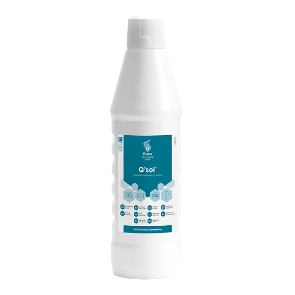 Evans Q'sol™ Superior Washing Up Liquid 1ltr | High-Active | Vertella ...