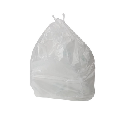 heavy duty clear compactor bin bags pack of 100 commercial waste compactor sacks supplied by Vertella