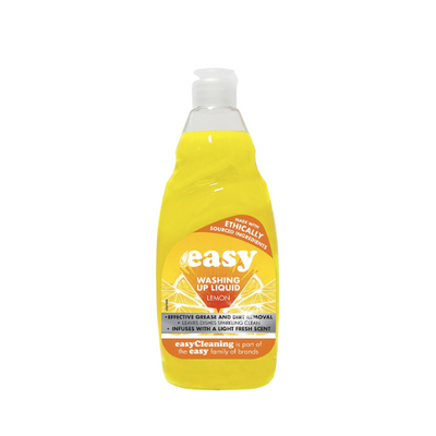 Value-tier lemon washing up liquid 500ml for manual dishwashing, fresh citrus fragrance and ergonomic bottle, supplied by Vertella Lancaster.