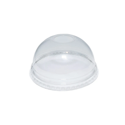 12oz Clear Smoothie Cup Dome Lid with Hole -Recyclable x 1000