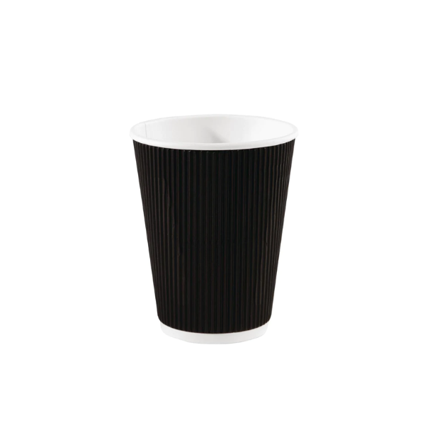 8oz Black Ripple Wall cups (Pack of 500)
