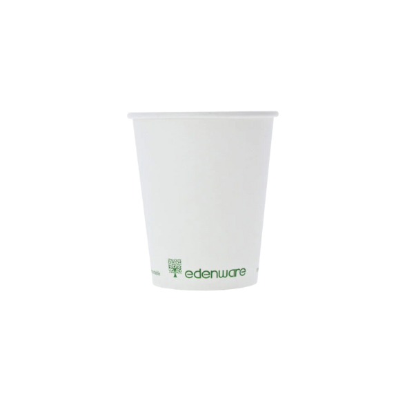 8oz Single Wall White Coffee Cup Recyclable- 1000