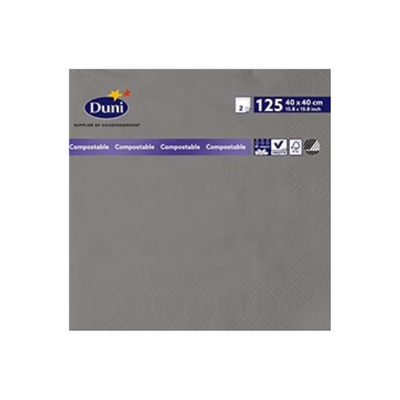 Duni Granite Grey Tissue Paper Napkin 40cm 3ply x 1000