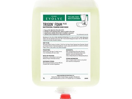 6 X 1LTR Trigon® Foam Plus Unperfumed, Bactericidal, Foaming Hand Wash